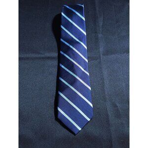 Vintage Jos A Bank Classic Men's Striped Silk Tie Navy Blue